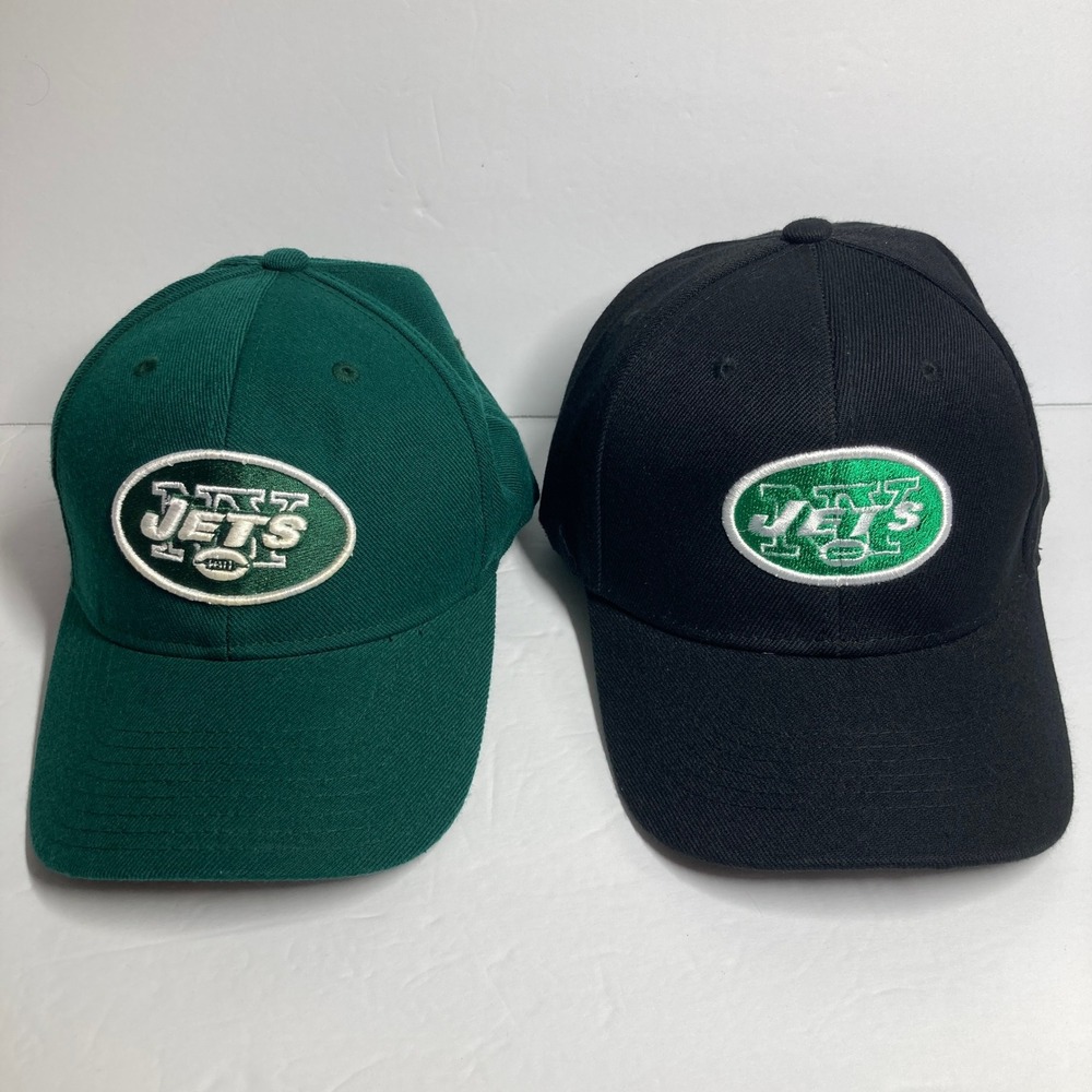 Reebok New York Jets Hat Cap Bundle of 2 Mens Green Black NFL Strapback Caps 2pk